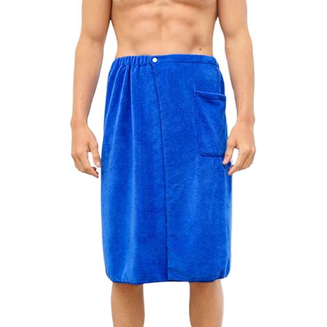 Peignoir Serviette De Bain Homme - 70x140 cm - Polyester Absorbant - Pour Bain Spa Piscine Plage - 1 Pièce (1/5)