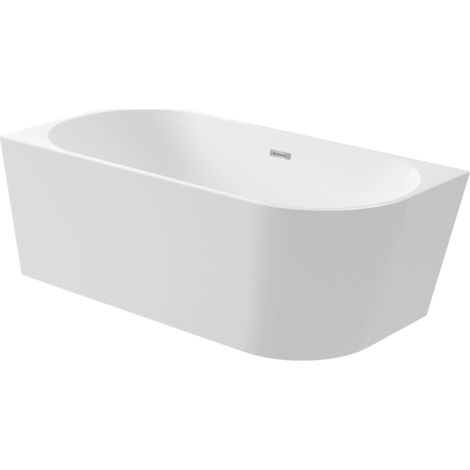 BALNEO - Baignoire îlot d’angle gauche AVOLA blanche acrylique 150×75 cm - Baignoire de salle de bain (1/5)