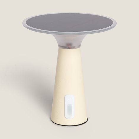 Lámpara de Mesa Solar Exterior LED Metal Portátil con Batería USB Recargable Soucha Beige (1/5)