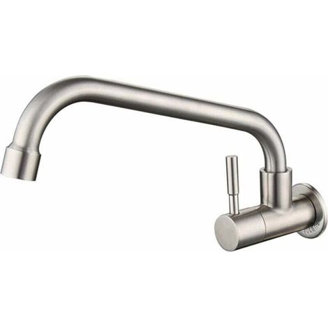 Moderne, wandmontierte Küchenarmatur XU mit schwenkbarem Auslauf aus Edelstahl, hochwertiges, langlebiges und zuverlässiges Produkt aus ausgewählten Materialien, normkonform – KZQ (1/4)