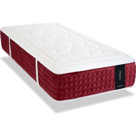 Matelas Ressorts ensachés PASSION - 30 cm, soutien ferme 80x200 cm - Blanc (1/5)