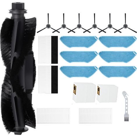 Kit d'accessoires pour Lefant M2/M2S/M2 Pro/M2S Pro/M2 Plus aspirateur robot, 1 brosse principale, 6 brosses latérales, 2 filtres, 6 chiffons, 2 sacs à poussière, 2 filtres de station de base (1/5)
