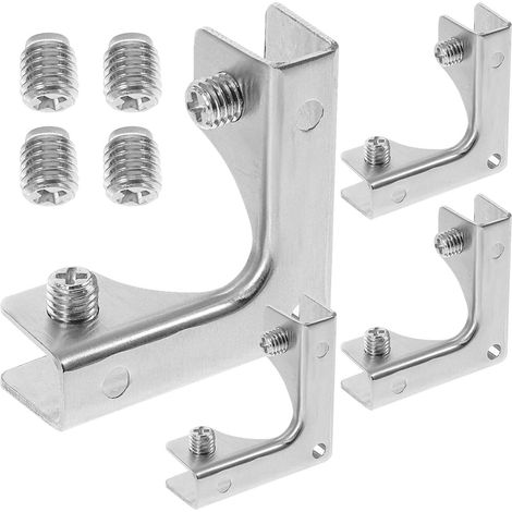 Pinces à verre en forme de L acier inoxydable 304 résistant au ternissement, faciles installer, lot