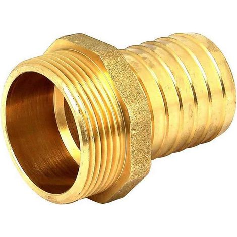 Raccord Annele Laiton G1-25 - 1 Unite - Metal - Pour Tuyau Arrosage - Jardin (1/2)