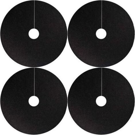 Lot de 4 Anneaux de paillage en Non-tissé - Anti-Mauvaises Herbes biodégradables - Tapis de barrière Anti-Mauvaises Herbes réutilisables (4 pièces de 52cm - Trou intérieur 6 cm) (1/5)