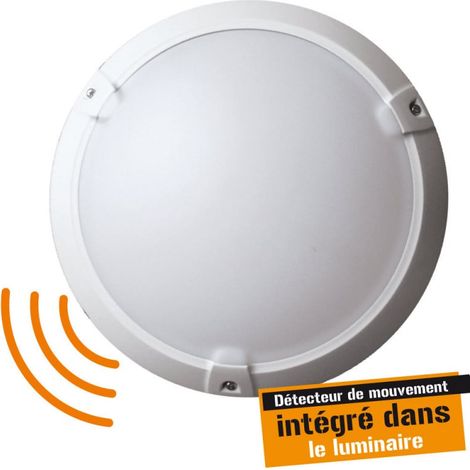 Hublot rond blanc à détection - 60W Maxi IP65 livré sans ampoule - IICSEN (1/3)