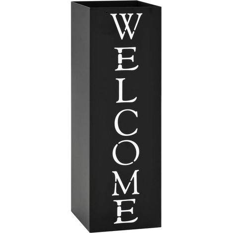Porte-parapluie Welcome, acier noir (1/5)