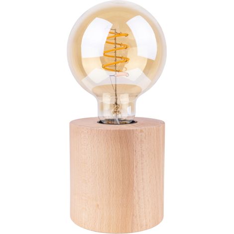 lampada da tavolo onli "fofi" esagonale legno di rovere, e27 (1/4)
