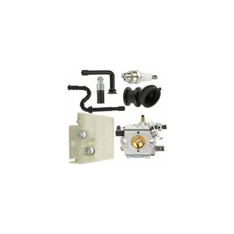 Vergaser-Reparatursatz für Stihl 026 MS260 MS240 240, ausgestattet mit einem Walbro WT-194 Vergaser, Zündkerzen, einem Luftfilter und einem TRIMEC Motor.