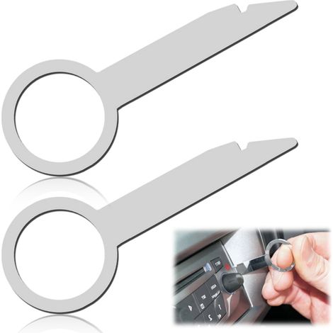 Outil De Démontage Radio Auto - Clés DIN Pour Extraction Unité Centrale - Compatible 1 Din Et 2 Din - Aluminium - Lot De 3 (1/5)