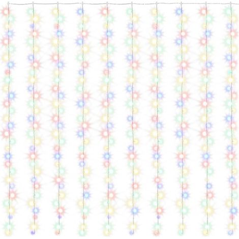 vidaXL Cortina de luces 3x3 m 300 LED de colores 8 funciones (1/2)