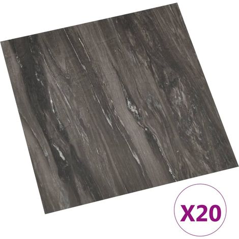 Plancher autocollant 20 unités PVC gris foncé 1,86 m2 (1/5)