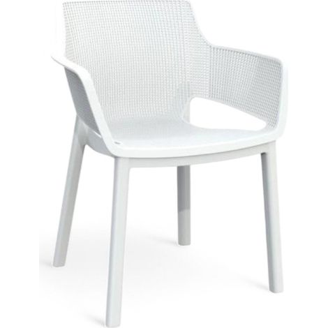 Poltrona sedia da esterno giardino in resina con effetto forato 58×63xH80 cm Elisa (1/5)