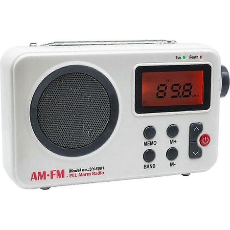 Portable AM/FM Radio, Digital Shower Radio, Mini Stereo Radio with Headphone Jack and LCD Screen, Speaker Version with Headphone Jack