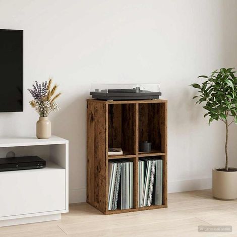 vidaXL Mueble para discos de vinilo Madera envejecida (1/5)