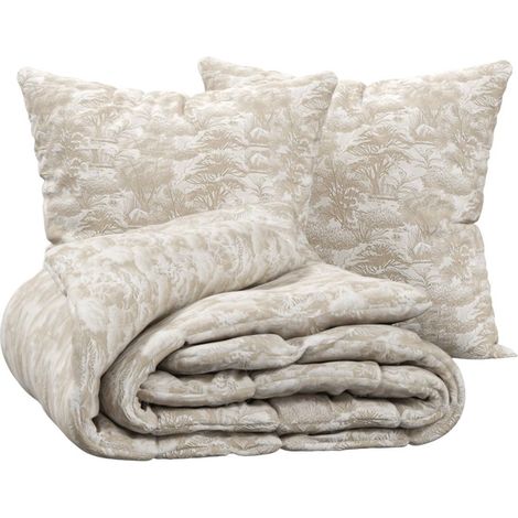 Set da letto jouy 220x240 cm beige - Atmosphera créateur d'intérieur (1/5)