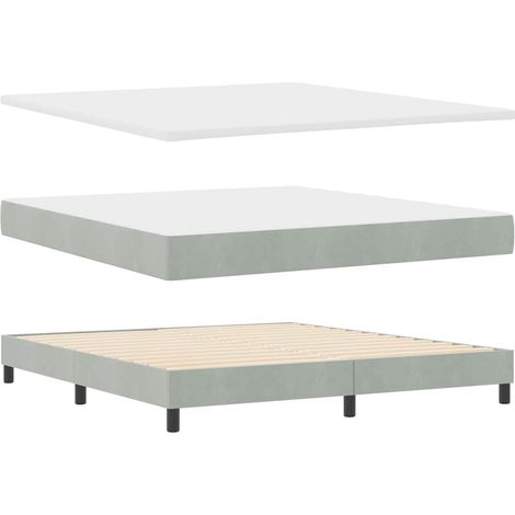 Cama con Somier y Colchón Gris Oscuro 80x200 cm Terciopelo vidaXL (1/5)