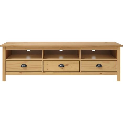 Mobile TV Armadietto TV Mobile Porta TV Hill Marrone ambra 158x40x47cm Legno Pino (1/2)