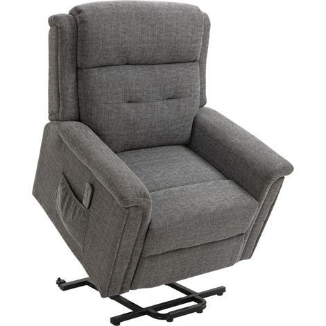 Elektrischer Aufstehsessel grau, verstellbar und neigbar, 170 kg, 92x87x108 cm (1/5)