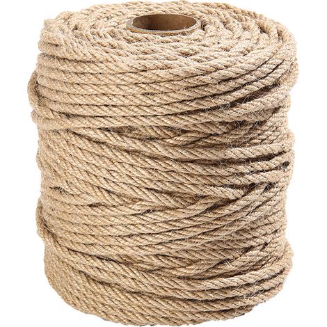 Corde Sisal - 6 mm x 15 m - Pour Réparation Arbre à Chat et Griffoir - Naturelle Biodégradable - 1 Rouleau (1/5)