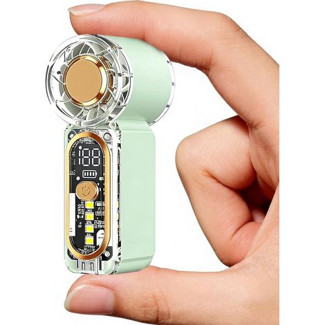Mini ventilatore portatile,ventilatore personale ricaricabile tramite USB-C,piccolo ventilatore rinfrescante da viaggio (verde) (1/5)