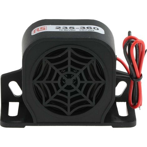 Avertisseur sonore Noir RS PRO, 12 80 V c.c., 107dB ( Prix pour 1 ) (1/2)