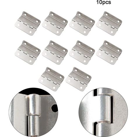 (BLANC) 10 charnières en bois pour boîte, à trois vantaux, à angle droit et à 4 trous - Quincaillerie pour la rénovation de meubles et d'armoires - Pièces détachées pour l'aménagement intérieur (1/5)