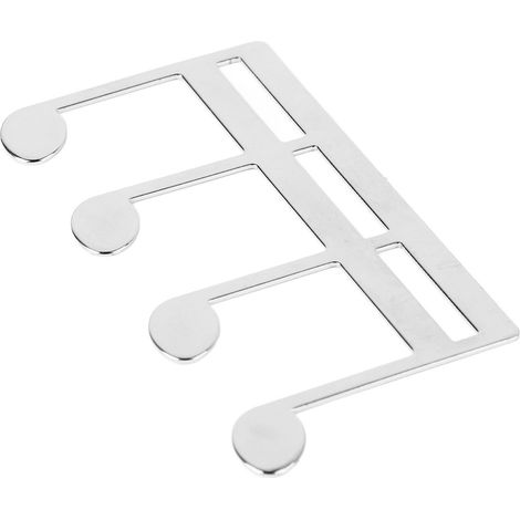 Porte-partitions métallique motif notes, support pour partitions piano guitare, pince élégante pour livres de musique argenté (1/5)