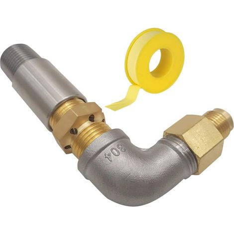 Robinet de pulvérisation pour mitigeur d'air 1/2" pour foyer à gaz propane en acier inoxydable, laiton (haute capacité 150 K BTU) (1/5)