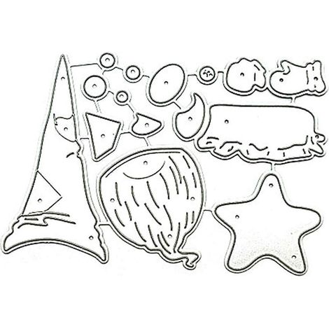Weihnachtself-Stanzformen, Weihnachtsmann-Stanzformen, Schablonen für die Herstellung von Geschenkkarten