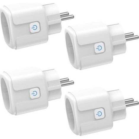 Prise Connectée WiFi, 4 Pièces Prise Intelligente 16A 3680W, Prise WiFi avec Mesure de Consommation Électrique, Contrôle à Distance, Commande Vocale, Compatible avec Alexa & Google - pour la France (1/4)