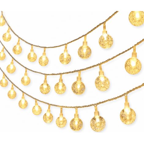 Guirlande Lumineuse LED Boules Bulles, Blanc Chaud, 100 LED, Résistante à la Pluie, avec Transformateur, Décoration Extérieure (1/5)