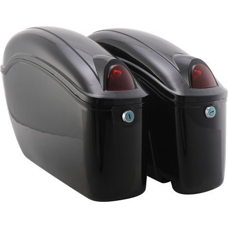 Sacoches de moto, sacoches de selle rigides universelles de grande capacité avec support de montage de lumières de remplacement pour Yamaha Honda Cruiser (1/5)