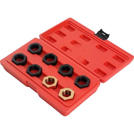 Kit di attrezzi per la rifilettatura, in acciaio di alta qualità, compatibile con filettature da M8 a M12, adatto per veicoli a trazione anteriore, include 8 attrezzi individuali e impugnature antisci (1/5)