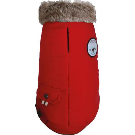 Giubbotto imbottito Finlande Rosso 38 M: Giubbotto imbottito Finlande Rosso imbottito con interno in eco pelliccia e tasca per inserire GPS