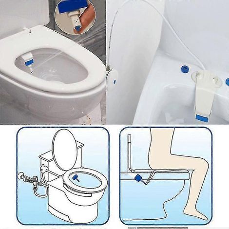 Kit de douchette bidet non électrique pour toilettes avec accessoire de nettoyage de siège en tissu à eau fraîche (1/4)