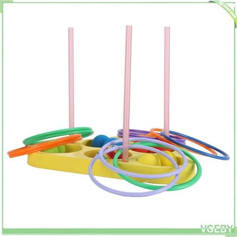 Jeux de piscine flottants - FAFEICY - Set de lancer - EVA multicolore - 12 boules & 12 cerceaux - Socle flottant (1/5)
