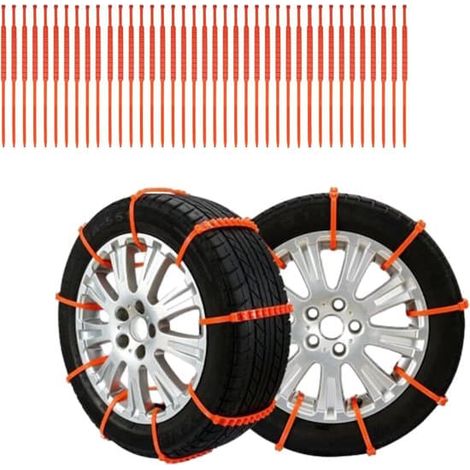 Chaînes à neige, attaches de câble antidérapantes portables en plastique, pour camionnettes et VUS, chaînes à neige pour routes boueuses et conduite hivernale, 20 pièces (1/5)