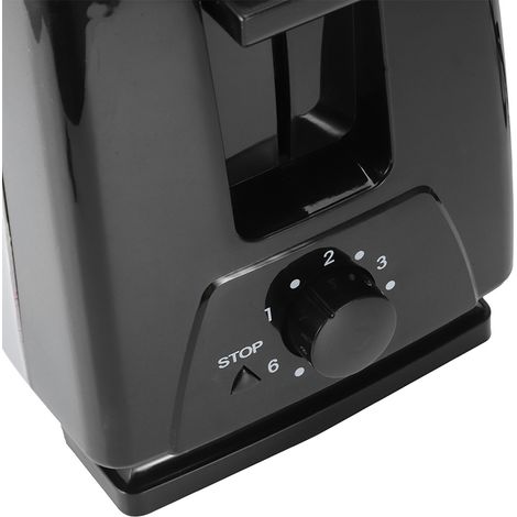 Tostadora de 2 rebanadas, 650–850 W, 6 niveles de tostado, ABS negro y acero inoxidable: electrodoméstico de cocina para cocinas pequeñas. (1/5)