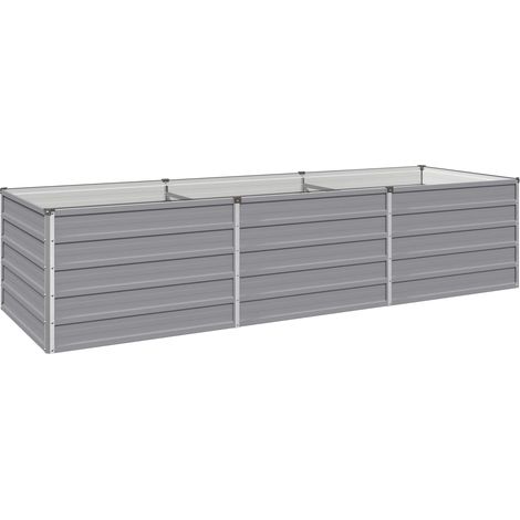 Cama de Jardín Elevada Gris 240 x 80 x 55 cm vidaXL
