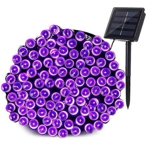 22 m guirlande lumineuse solaire, 200 LED étanche IP44, 8 modes avec capteur crépusculaire pour jardin, terrasse et extérieur