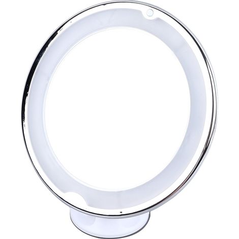 Miroir de maquillage LED 10x grossissement, ventouse, pliable, portable, cosmétique, pour voyage et maison (1/5)
