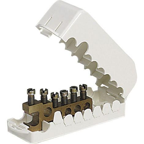 Michaud – Répartiteur pour tableau électrique 5 dérivations – 1 câble 35 mm² maxi – 4 départs clients 25 mm² – Dérivation éventuelle 35 mm²