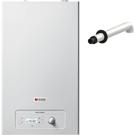 Hermann Saunier Duval Chaudière à Condensation Themis Condens 24 KW - Nouveau Erp Methane avec Kit pour Évacuation des Fumées  Kit Coaxial