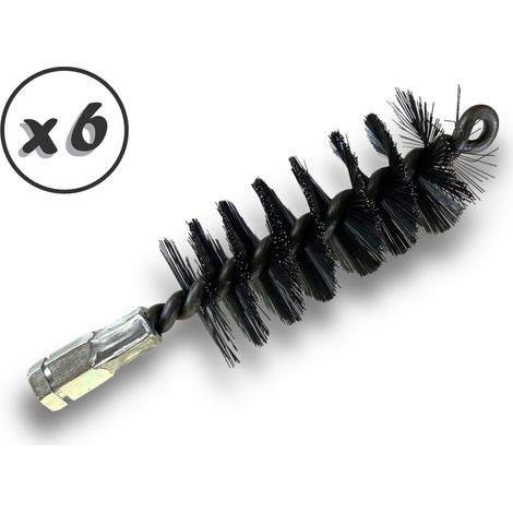 Lot de 6 Brosses à tube PRO ACIER Ø 45 mm Raccord M12175 femelle Ame en acier torsadé Nettoyage brossage tube et canalisation Kibros 41SCA45x6