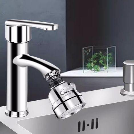 Faucet Booster Head - Stainless Steel - Rotatable 3-Mode Water Flow - For Kitchen Sink Tap - 1 Piece