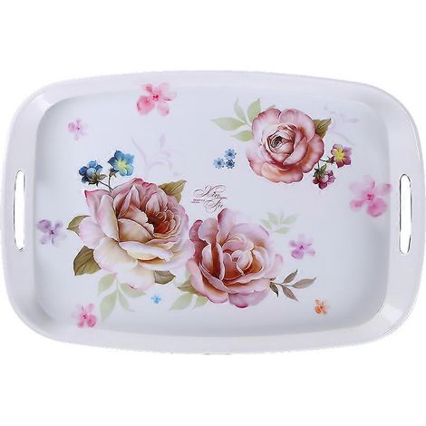 Plateau de service rectangulaire pour serviettes, cosmétiques, imitation porcelaine (1/4)