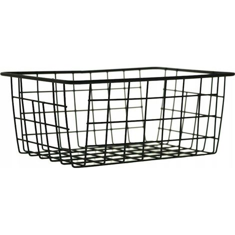 ORGANIZADOR DE CESTA DE METAL DE ALAMBRE NEGRO PARA FRUTAS ESPECIAS DECORACIONES (1/4)