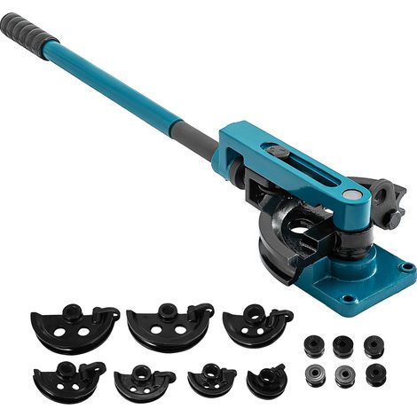 VEVOR Dobladora de Tubos Universal, Dobladora de Tubos, Dobladora de Tubos Acero, Dobladora Manual de Acero al Carbono, Dobladora de Tubos Manual, con 7 Dados, Diámetro de Tubería de 10 mm-25 mm