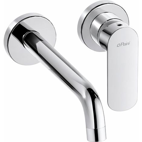 Mezclador de lavabo de pared con caño largo 199 mm Paini Nove 09CR208  Cromo